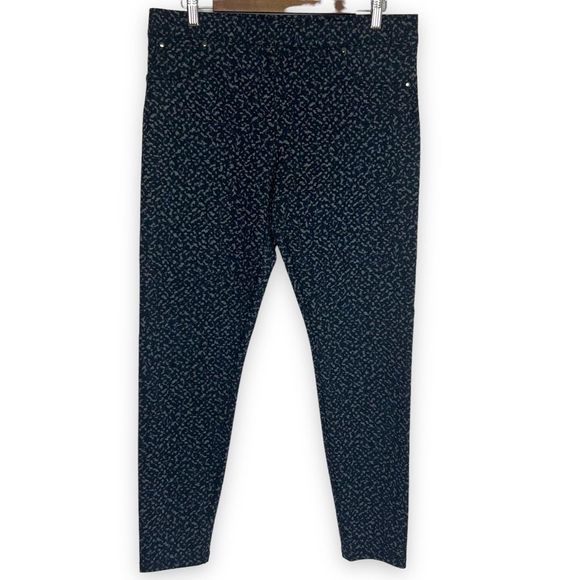 Trina Turk Pants - Trina Turk Blue Gray Patterned Pull On High Rise Stretch Ankle Pants‎ Size 10